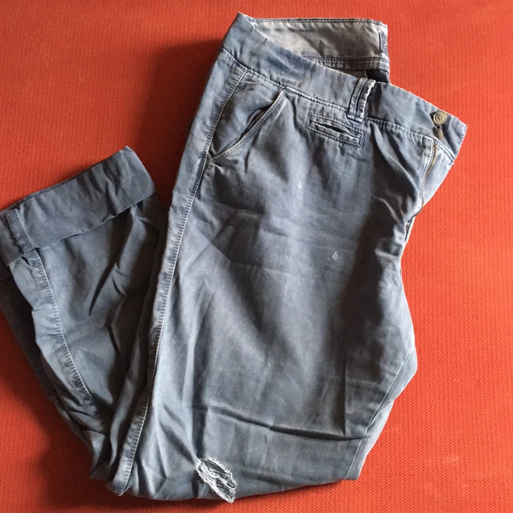 American eagle blue crop capris